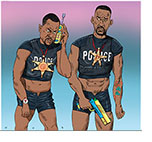 Martin Lawrence and Will Smith in children's police clothes in Bad Boys for Life