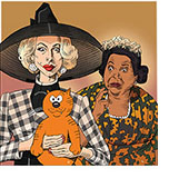 Spoof of the film The Witches with Anne Hathaway’s Grand High Witch showing Octavia Spencer’s Grandma her familiar, the cartoon cat, Heathcliff.