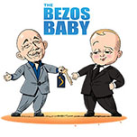 Spoof of the film The Boss Baby: Family Business retitled The Bezos Baby showing Jeff Bezos handing the key to Amazon to the The Boss Baby.