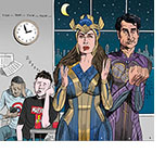 Spoof of the filme The Eternals with characters Ajak (Salma Hayek) and Kingo (Kumail Nanjiani) emoting and carrying on into the wee hours boring and putting the fanboys to sleep.