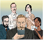 Spoof of the film Death in the Nile as Kenneth Branagh as Hercule Poirot studies his iPhone to determone why his actors Russell Bran, Armie Hammer, Gal Gadot and Letitia Wright are accused of online 'crimes'.