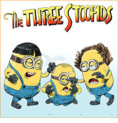Cartoon spoof of the animated comedy film Minions and Monsters which is set in 1020s Hollywood. It casts Ed and Henry as Moe and Larry beating up on James as Curly under the title The Three Stoopids.