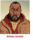 Caricature of Nonso Anozie as Tommy Jeppard in Sweet Tooth.