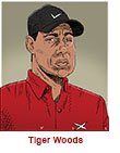 Caricature of Tiger Woods.