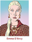 Caricature of  Emma D'Arcy as Rhaenyra Targaryen in House of the Dragon.