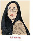 Caricature of Ali Wong as Amy Lau in the Netflix film Beef.