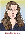 Caricature of Jennifer Garner as Hannah Hall in the Apple TV+ series The Last Thing He Told Me.