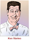 Caricature of Ken Marino as Ron Donald in the comedy televison series Party Down. 