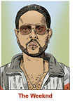 Caricature of The Weeknd as Tedros in the Idol TV show on HBO by Martin Kozlowski.