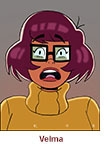 Caricature of the animated character Velma voiced by Mindy Kaling in the HBO Max series which is an adult-oriented spin-off of Scooby-Doo.