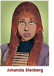Caricature of Amandla Stenberg as Mae Aniseya in the Disney+ sci-fi Star Wars series The Acolyte.