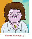 Caricature of the cartoon character Naomi Schwartz, the Jewish mother voiced by Lisa Edelstein, in Long Story Short, an adult animated comedy drama on Netflix.