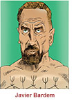Caricature of Javier Bardem as Max Cady in the Apple TV thriller series Cape Fear.