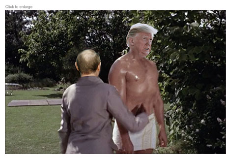 Donald Trump and Vladimir Putin in parody of From Russia With Love