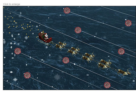 NORAD tracking of Santa Claus on Christmas also picks up numerous COVID virus trails.