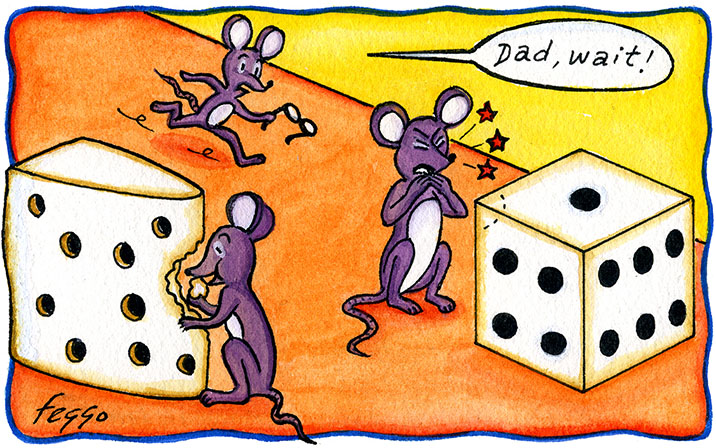 Feggorama 48: Mouse hurts tooth biting die that he mistook for cheese